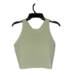 Athleta Conscious Crop Tank Sage Green Cropped Athletic Tank/ Sz L/ Built in Bra